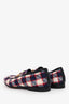 Gucci Cream/Navy/Red Tweed Jordaan Loafers Size 34.5