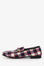 Gucci Cream/Navy/Red Tweed Jordaan Loafers Size 34.5