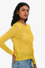 Doen Yellow Crochet Button Down Cardigan Size XS