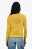 Doen Yellow Crochet Button Down Cardigan Size XS