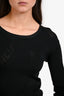 Balenciaga Black Knit Logo All Over Top Size S