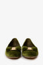 Salvatore Ferragamo Green Velvet Vara Bow Ballet Flats Size 6.5