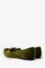 Salvatore Ferragamo Green Velvet Vara Bow Ballet Flats Size 6.5