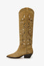 Isabel Marant Khaki Green Suede Denvee 40mm Cowboy Boots Size 37