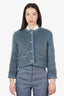 Celine Blue Mohair Button Down Cardigan Size S