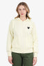 Play Comme Des Garcons Yellow Heart Print Zip-up Hoodie Size L