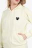 Play Comme Des Garcons Yellow Heart Print Zip-up Hoodie Size L
