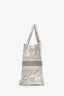 Christian Dior 2021 Grey Canvas Toile de Jouy Embroidered Medium Book Tote