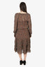 Veronica Beard Brown Paisley Ruffled Maxi Dress Size 12