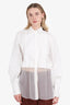 Brunello Cucinelli White Cotton Sheer Button-Down Shirt Size L