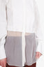 Brunello Cucinelli White Cotton Sheer Button-Down Shirt Size L