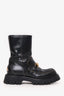 Gucci Black Leather Horsebit Chunky Boots Size 38.5