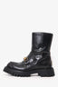 Gucci Black Leather Horsebit Chunky Boots Size 38.5