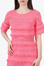 Maje Pink Crochet Mini Dress Size 36