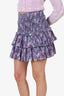 Isabel Marant Etoile Purple Print Mini Skirt Size 44