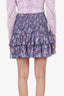 Isabel Marant Etoile Purple Print Mini Skirt Size 44