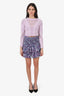 Isabel Marant Etoile Purple Print Mini Skirt Size 44