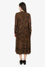 Ganni Brown Print Long Sleeve Maxi Dress Estimated Size M