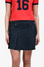 Re/Done Blue Denim Stripped Mini Skirt Size 27