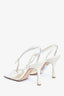 Bottega Veneta White Leather Stretch Strap Heels Size 37