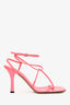 Bottega Veneta Pink Leather 'Barely There' Strappy Heels Size 41