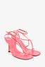 Bottega Veneta Pink Leather 'Barely There' Strappy Heels Size 41
