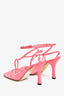 Bottega Veneta Pink Leather 'Barely There' Strappy Heels Size 41