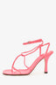 Bottega Veneta Pink Leather 'Barely There' Strappy Heels Size 41
