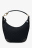 Gucci Black GG Canvas/Patent Leather Clip Hobo