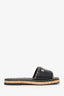 Pre-Loved Chanel™ Black Leather CC Chain Detail Sandals Size 37