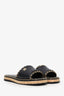 Pre-Loved Chanel™ Black Leather CC Chain Detail Sandals Size 37