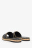 Pre-Loved Chanel™ Black Leather CC Chain Detail Sandals Size 37