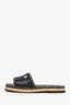 Pre-Loved Chanel™ Black Leather CC Chain Detail Sandals Size 37