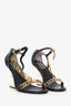 Fendace Black Leather 'First' Slingback Heels Size 37