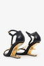 Fendace Black Leather 'First' Slingback Heels Size 37