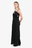 The Attico Black Satin Evening Maxi Dress Estimated Size M