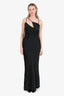The Attico Black Satin Evening Maxi Dress Estimated Size M