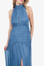 Shona Joy Blue Ruffled Sleeveless Maxi Dress Size 6