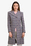 Pre-Loved Chanel™ Blue/Peach Tweed Buttoned Midi Jacket Size 34