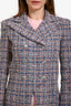 Pre-Loved Chanel™ Blue/Peach Tweed Buttoned Midi Jacket Size 34