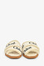 Chloe Beige Shearling Logo 'Woody' Sandals Size 36