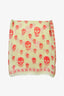 Alexander McQueen Chartreuse/Red Silk Skull Square Scarf