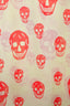 Alexander McQueen Chartreuse/Red Silk Skull Square Scarf