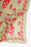Alexander McQueen Chartreuse/Red Silk Skull Square Scarf