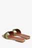 Loro Piana Green Suede Pleated 'Maxi Charms' Slides Size 38.5