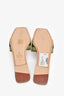 Loro Piana Green Suede Pleated 'Maxi Charms' Slides Size 38.5