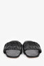 Miu Miu Black Matelasse Leather Logo Slides Size 39