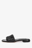 Miu Miu Black Matelasse Leather Logo Slides Size 39