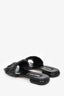 Miu Miu Black Matelasse Leather Logo Slides Size 39