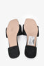 Miu Miu Black Matelasse Leather Logo Slides Size 39